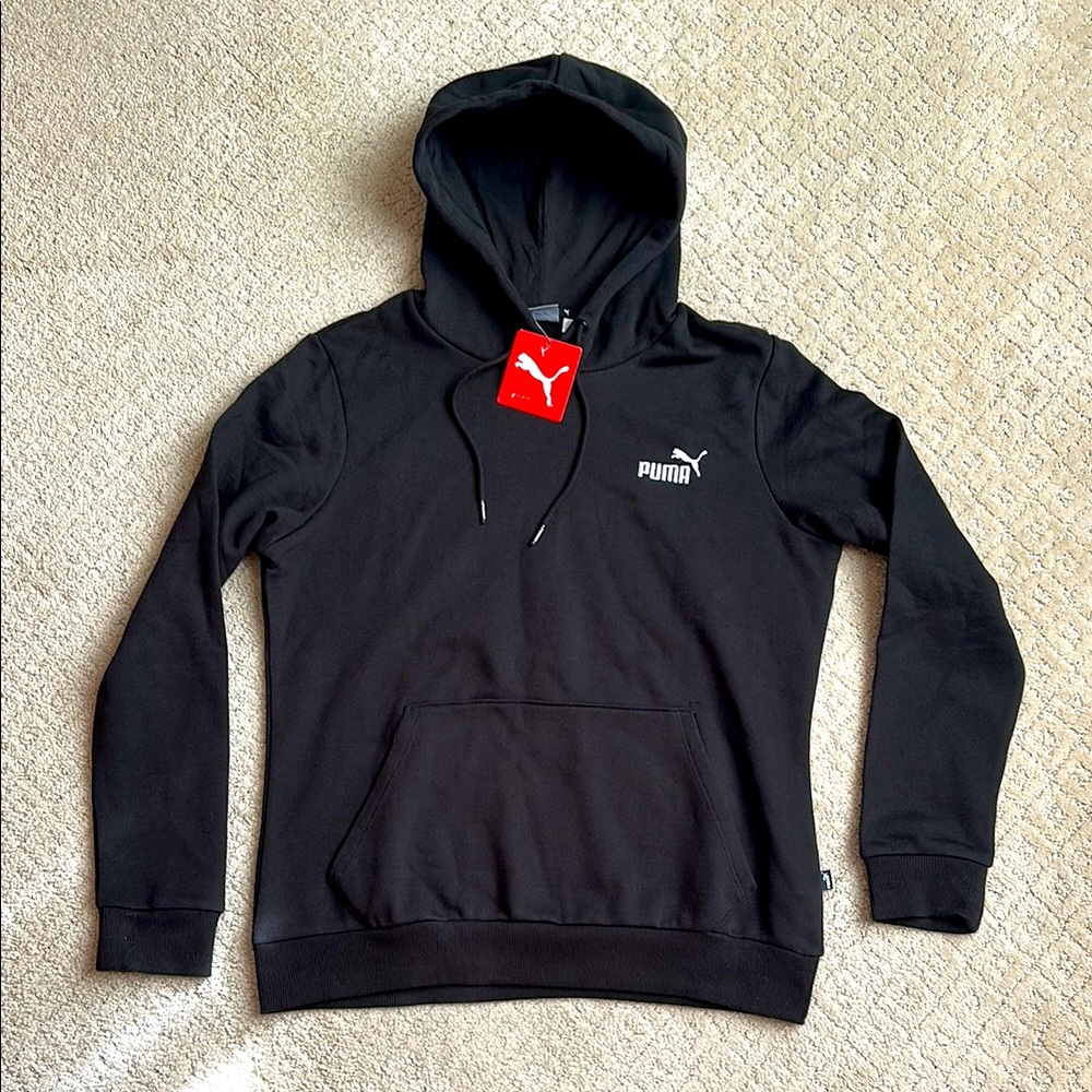 Puma Essentials Women's Black Fleece Lined Hoodie 
Size Medium Black NWT